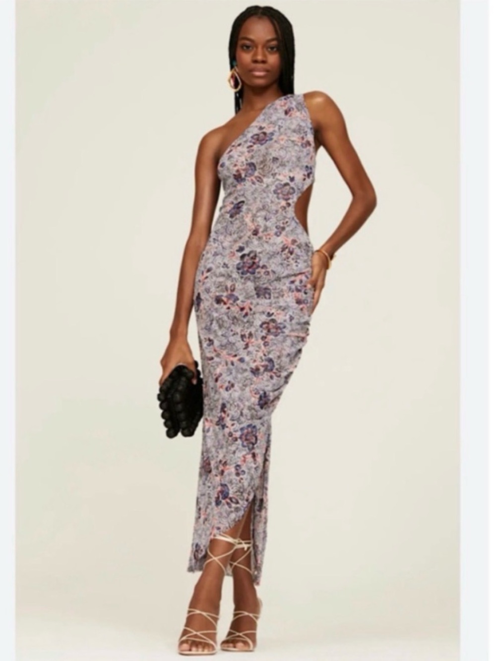 Misa LA Aries Floral Cutout Body-con Maxi Dress